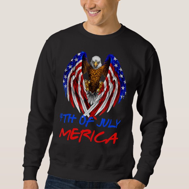 Moletom Bald Eagle 4 De Julho Merica American Flag Patrio (Frente)