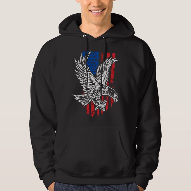 Moletom Bald Eagle 4th of July Christmas American Flag Cou (Frente)