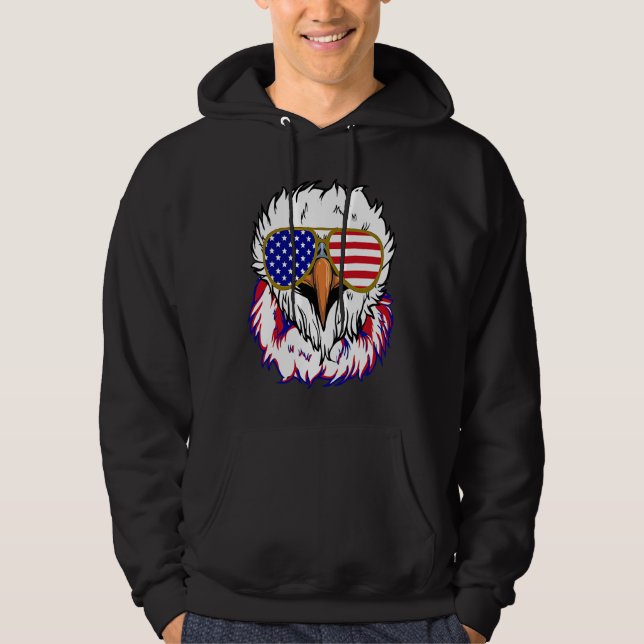 Moletom Bald Eagle with Mullet 4th of July American Flag (Frente)