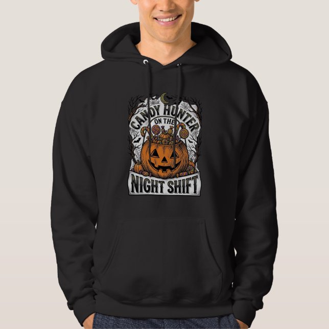 Moletom Balde de Doces de Abóbora Gravura de Halloween Vin (Frente)