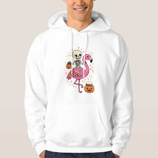 Moletom Balde de Doces de Esqueleto de Flamingo de Hallowe (Frente)
