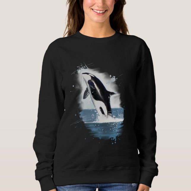 Moletom Baleia Assassina Orcas Sea Life Long Sleeve (Frente)
