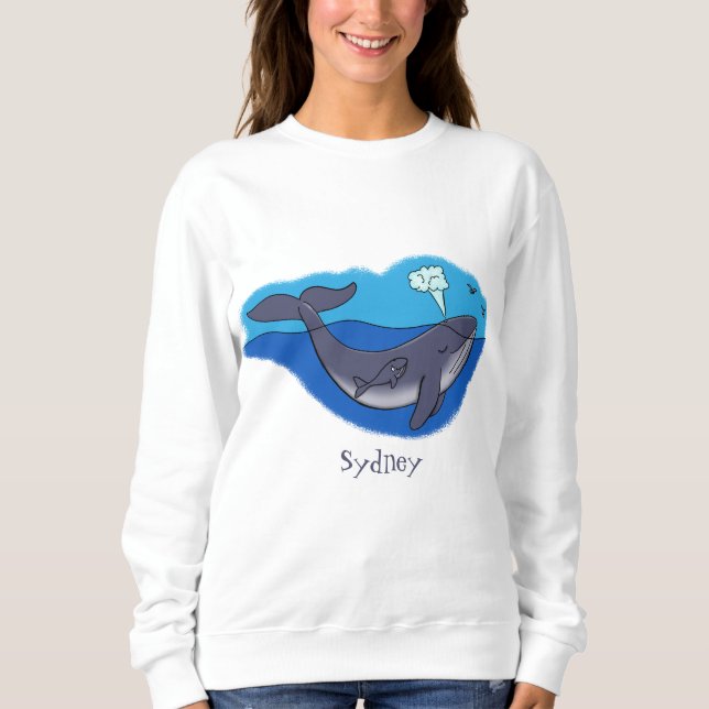 Moletom Baleia e caricatura branca de vitelo (Frente)