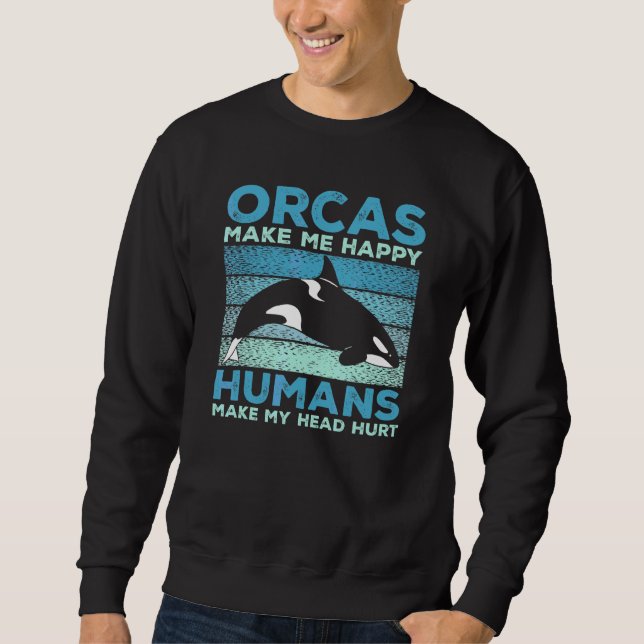 Moletom Baleias Orcas Me Fazem Feliz Orca (Frente)