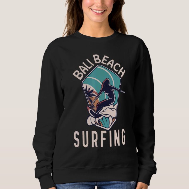 Moletom Bali Beach Surfer Retro Surfing Girl Travel (Frente)