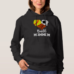 Moletom Ball Mamãe Heart Softball Soccer Basquete Mãe