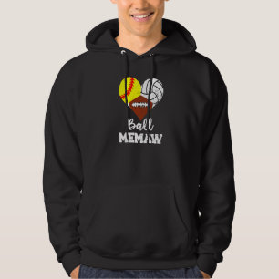 Moletom Ball Memaw Heart Softball Voleibol Mem