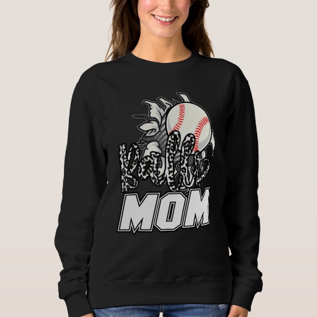 Moletom Ball Mom Cheetah Baseball Softball Mama Women Moth (Frente)