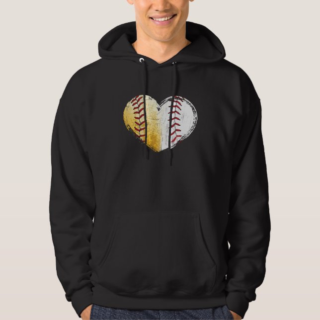 Moletom Ball Mom Heart Baseball Softball Mama Women Mother (Frente)