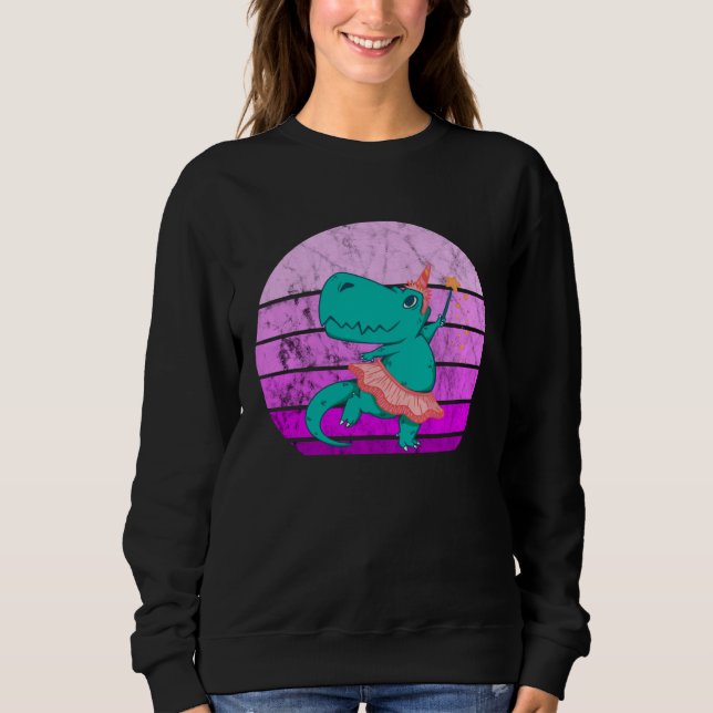 Moletom Ballet Dancer Dino Ballerina Rex Retro Sunset Dino (Frente)