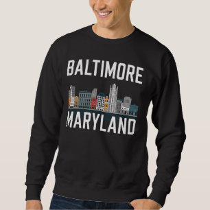 Moletom Baltimore Maryland City Skyline Souvenir MD Home S