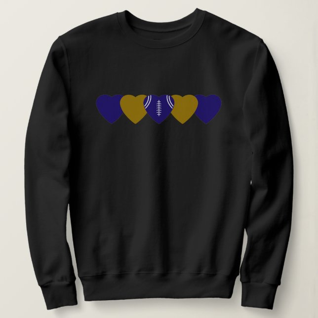 Moletom Baltimore Ravens Heart Dark (Frente do Design)