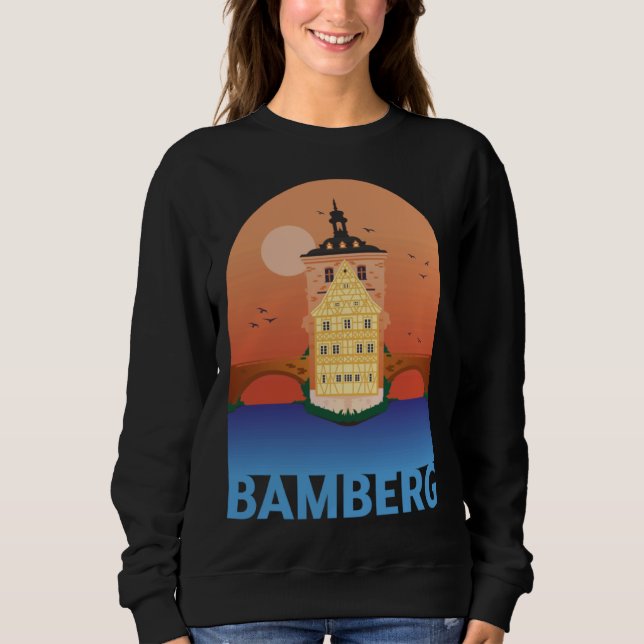 Moletom Bamberg Bayern Germany City Skyline Silhouette Out (Frente)