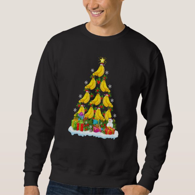 Moletom Banana Fruta Xmas Tree Lighting Papais noeis Banan (Frente)