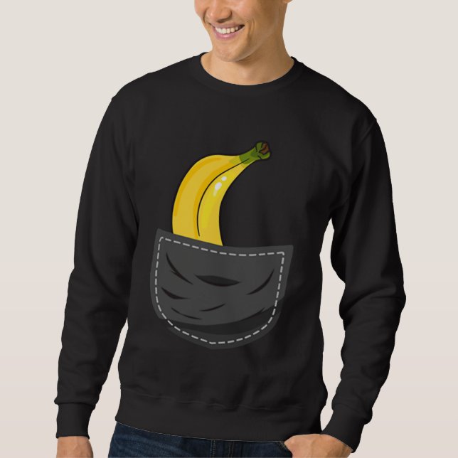 Moletom Banana In Pocket Graphic Fruit Vegan Veggie Health (Frente)