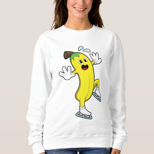 Moletom Banana na patinação no gelo com skates de gelo.PNG (Frente)