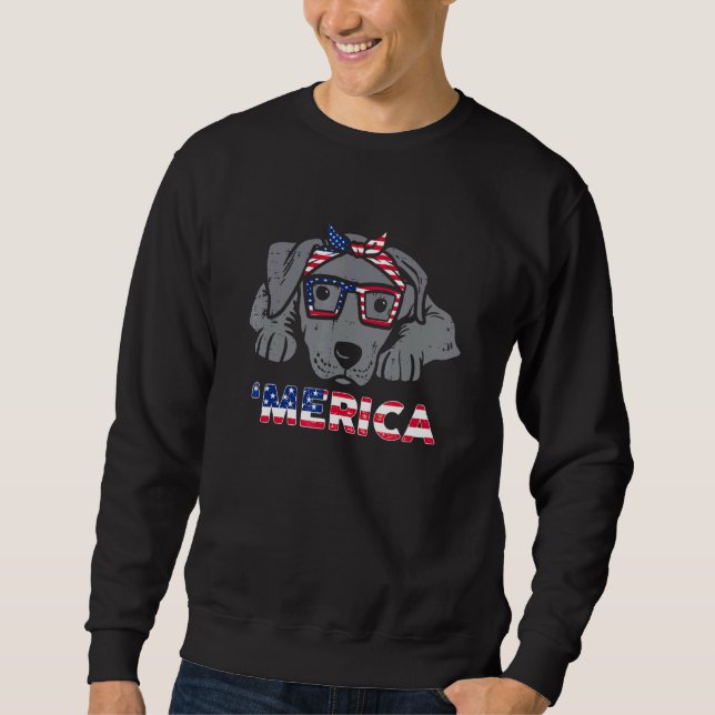 Moletom Bandana de Cachorro Pitbull Merica 4 de Julho Cach (Frente)