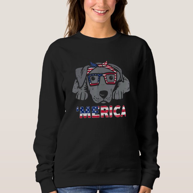 Moletom Bandana de Cachorro Pitbull Merica 4 de Julho Cach (Frente)