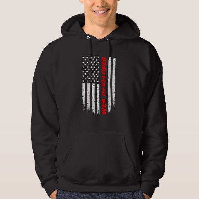 Moletom Bandeira Americana 4 De Julho Desenvolvedor Web Ho (Frente)