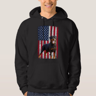 Moletom Bandeira Americana Amante de Cão Rottweiler Engraç