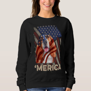 Moletom Bandeira Americana Basset Hound Patriotic Dog 4º D