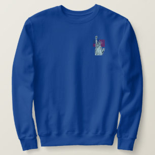 Moletom Bandeira Americana com o Sweatshirt Lady Liberty