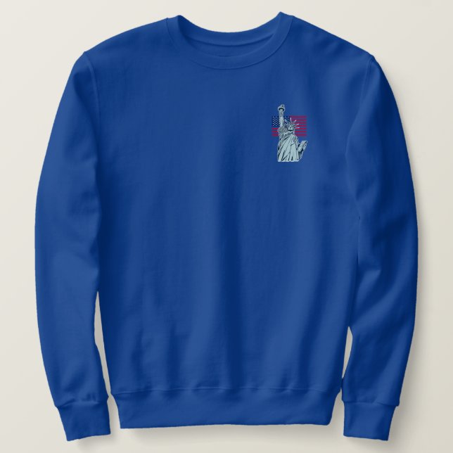 Moletom Bandeira Americana com o Sweatshirt Lady Liberty (Frente do Design)