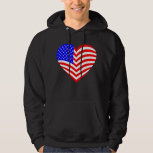 Moletom bandeira americana coração usa patriótico