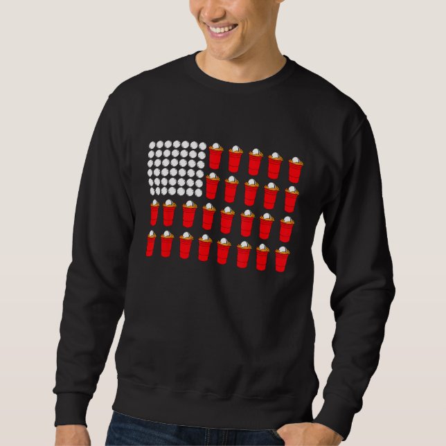Moletom Bandeira Americana de Beer Pong (Frente)
