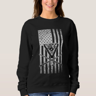 Moletom Bandeira Americana de Sinuca Antiga Jogador de Bil