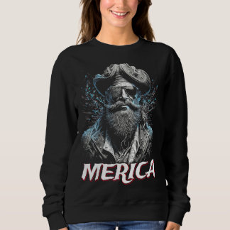 Moletom Bandeira Americana do Dia 4 de Julho Pirata Merica