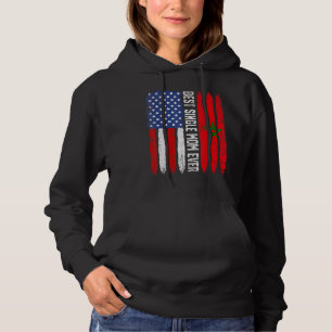 Moletom Bandeira Americana do Marrocos Melhor Solteiro Mãe