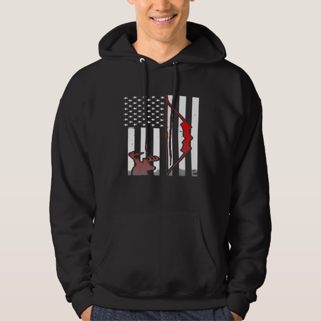 Moletom Bandeira Americana dos EUA Arco e Flecha Caça ao V (Frente)