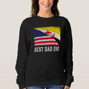 Moletom Bandeira Americana e Brunei Sinalizador Melhor Pai