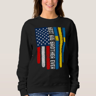 Moletom Bandeira Americana e Suecia Melhor Irmão Grande Nu