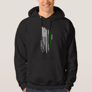 Moletom Bandeira Americana Espessa Linha Verde Militar