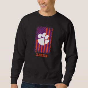 Moletom Bandeira Americana Patriótica Retro Clemson Tigers