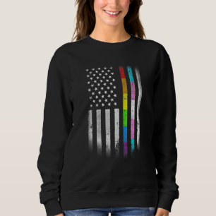 Moletom Bandeira Americana Rainbow Homossexual Rights LGBT