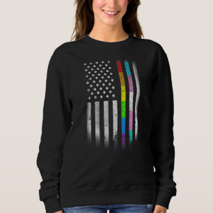 Moletom Bandeira Americana Rainbow Homossexual Rights LGBT