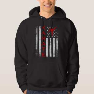 Moletom Bandeira Americana Vermelha Branca Karatê EUA Vint
