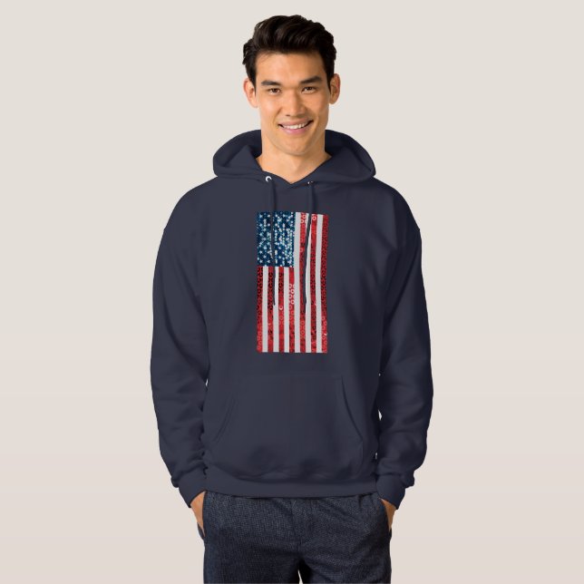 Moletom bandeira americana vertical significa sweatshirt c (Frente Completa)