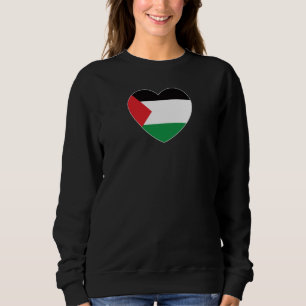 Moletom bandeira branca palestina design gráfico cardíaco