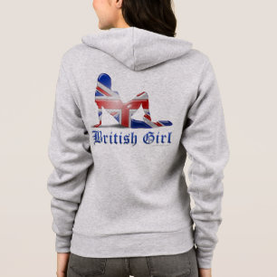 Moletom Bandeira britânica da silhueta da menina