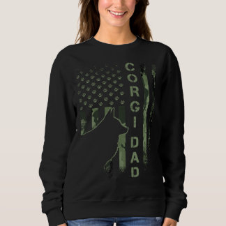 Moletom Bandeira Camuflada EUA Vintage Orgulhoso Pai Corgi