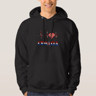 Moletom Bandeira croata Orgulho croata pulsante EKG