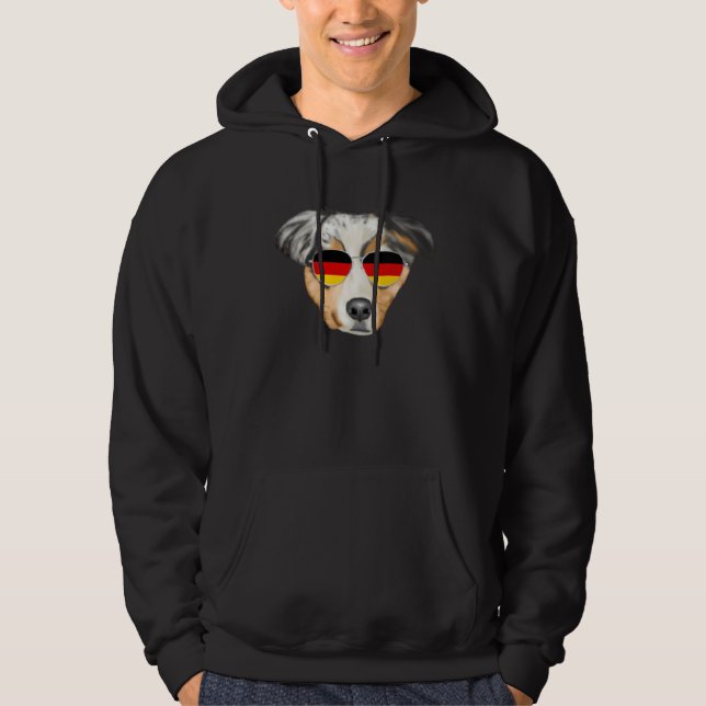 Moletom Bandeira da Alemanha Australian Shepherd Cachorro  (Frente)