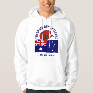 Moletom Bandeira da Austrália AGRADECEMOS VETERANOS Lembra