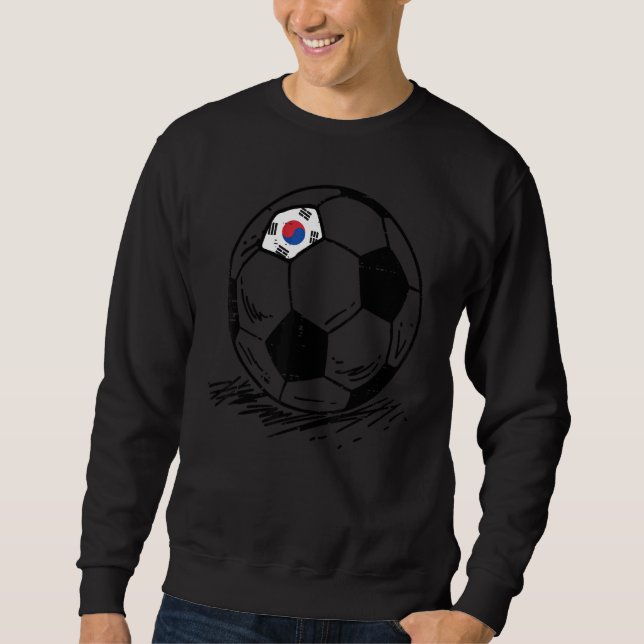 Moletom Bandeira da Coreia do Sul Bola de Futebol Fã Homen (Frente)