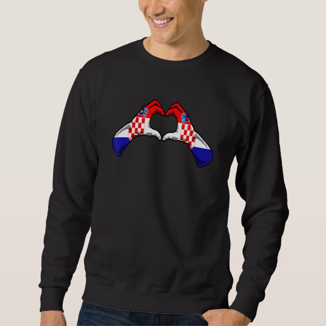 Moletom Bandeira da Croácia Coração croata 1 (Frente)