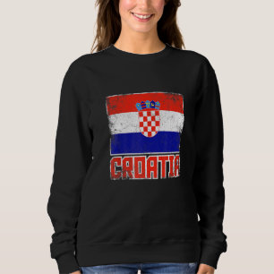 Moletom Bandeira da Croácia Vintage País Retroativo Orgulh